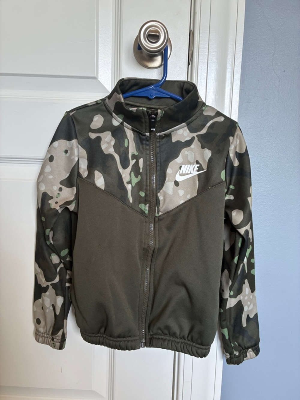 Nike Kids Camo Zip-Up Jacket - Olive Green